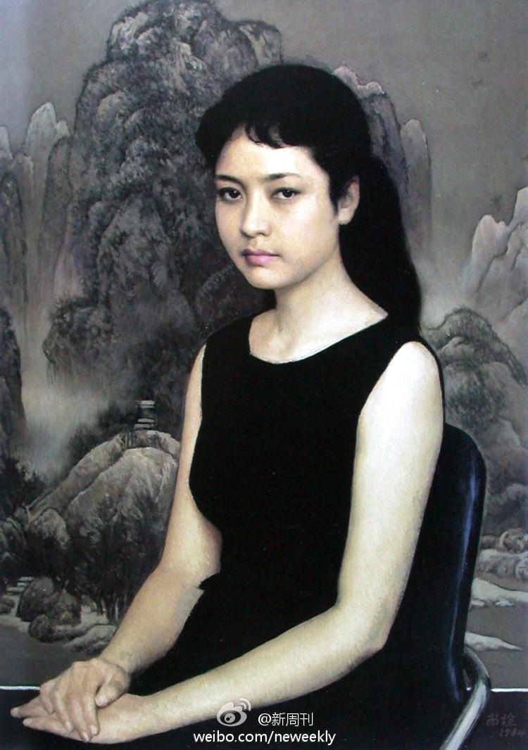 《青年女歌手》，靳尚谊绘，1984年，油画。.jpg